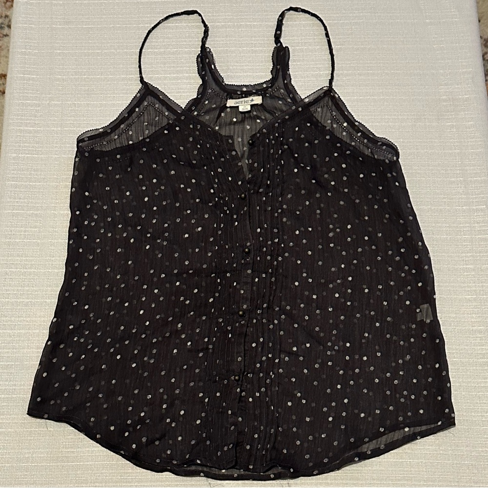 Aerie Sheer Polka Dot Tank